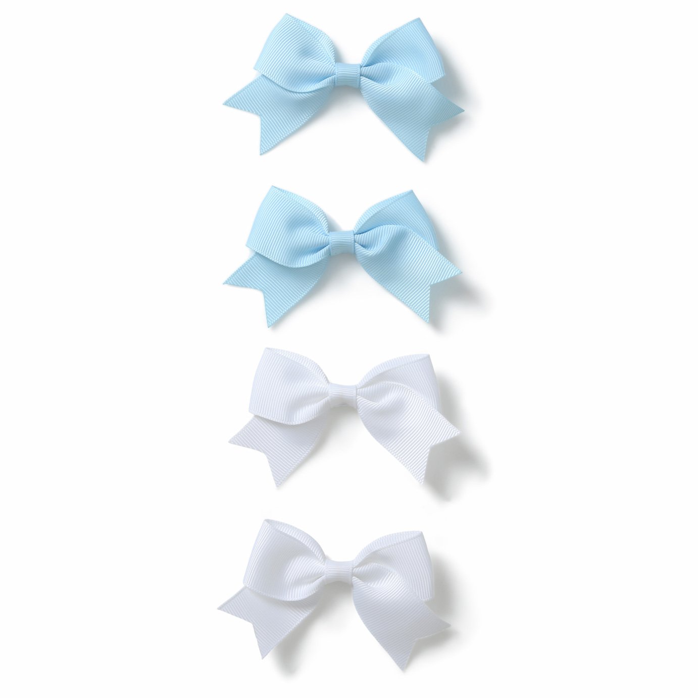 Flitzy Blue and White Bow Clips - Pack of 4