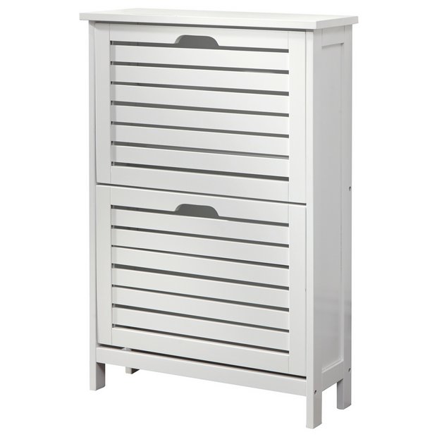 Buy Bergen 2 Tier Shoe Cabinet White Shoe Storage Argos