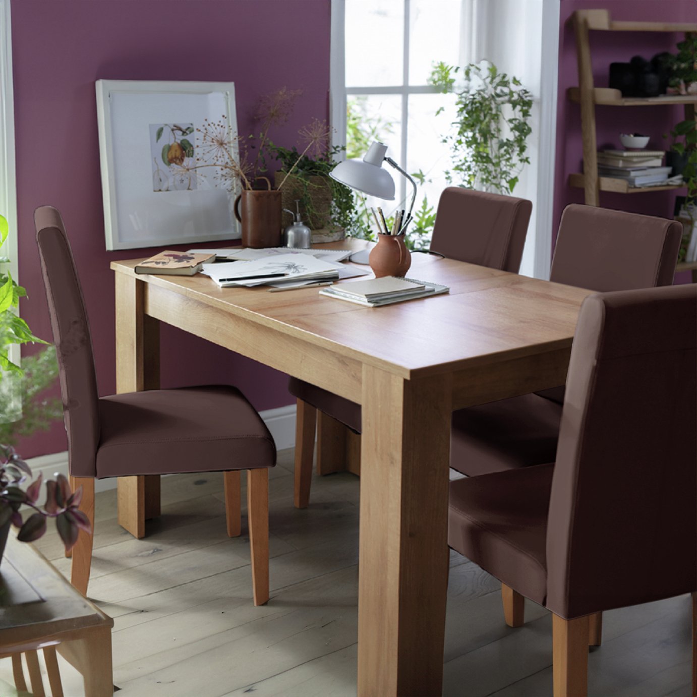 Argos Home Miami Oak Dining Table & 4 Chairs
