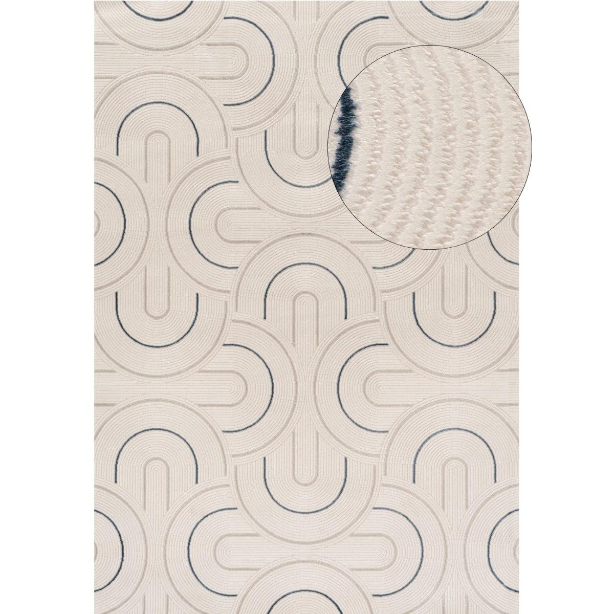 The Rugs Blue Carmel Modern Arch Rug - 80 x 150cm