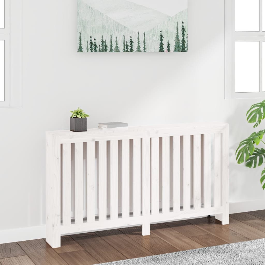 Walplus Solid Wood Radiator Cover - White - 153 x 19 x 84 cm