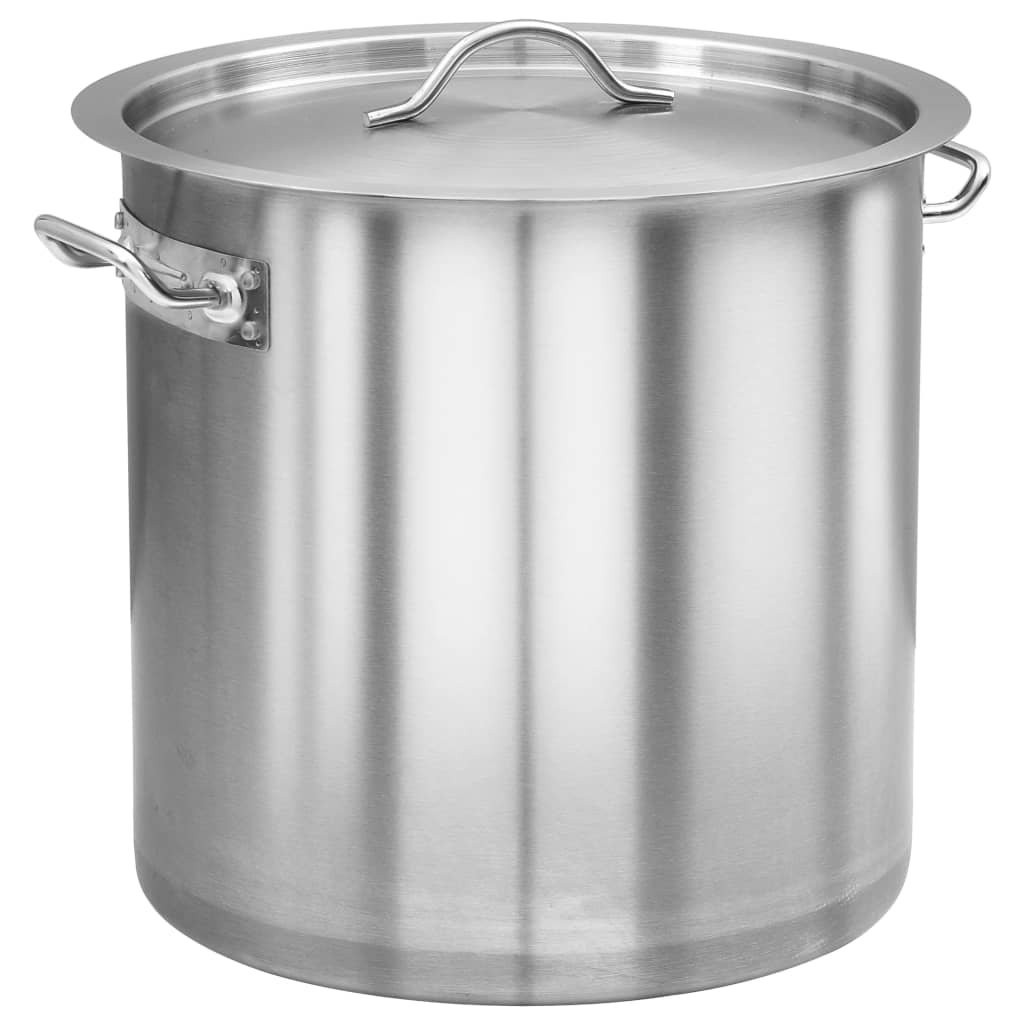 Walplus 35L Stainless Steel Stock Pot - Silver - 36x36 cm