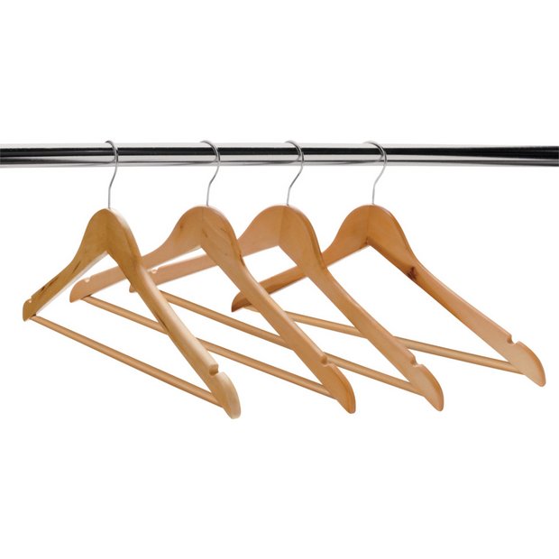 Buy Argos Home Set of 10 Wooden Hangers, Clothes hangers