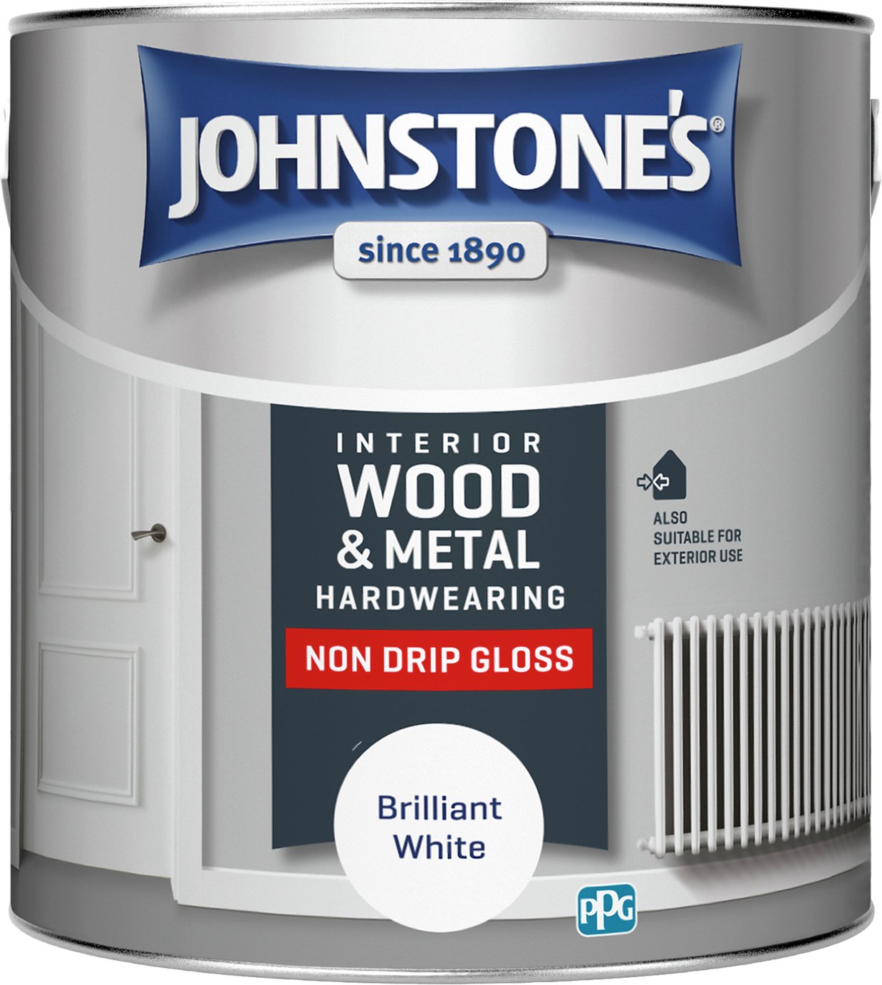 Johnstone's Non Drip Gloss Paint 2.5L - Brilliant White