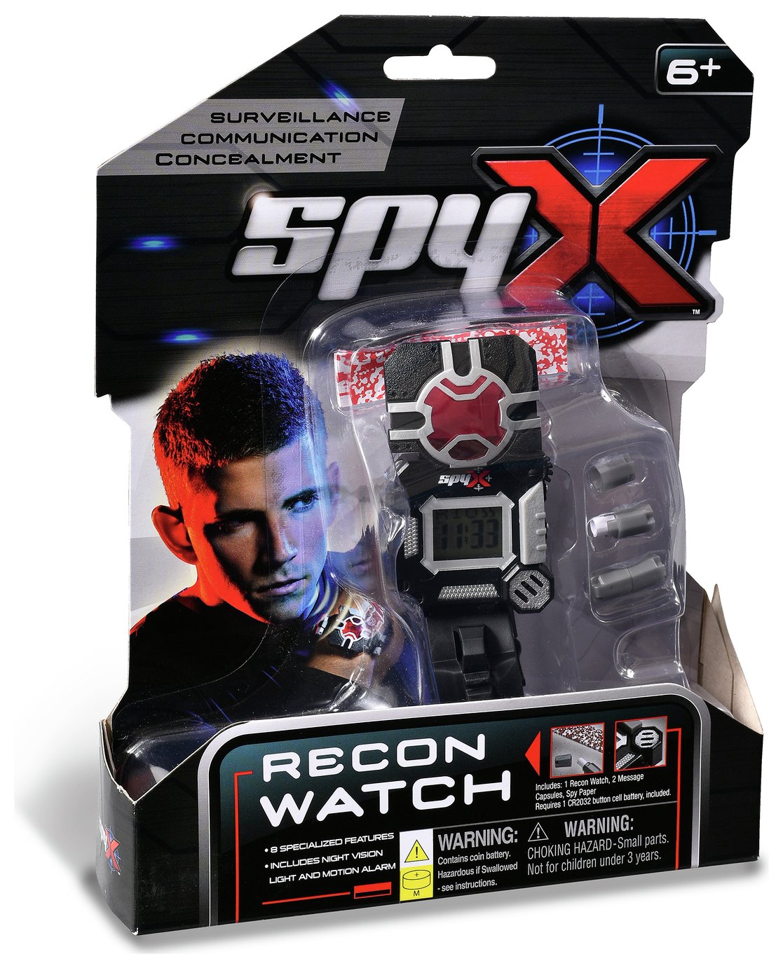 Spy X Recon Kids Black 8 in 1 Watch