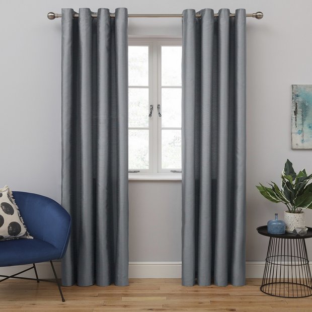 Buy Argos Home Faux Silk Lined Eyelet Curtains Dove Grey
