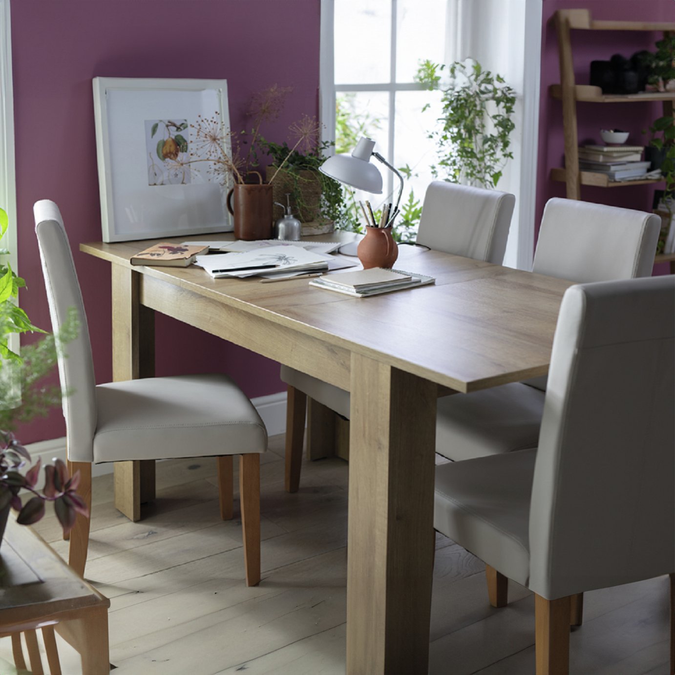 Argos Home Miami Oak Dining Table & 4 Chairs