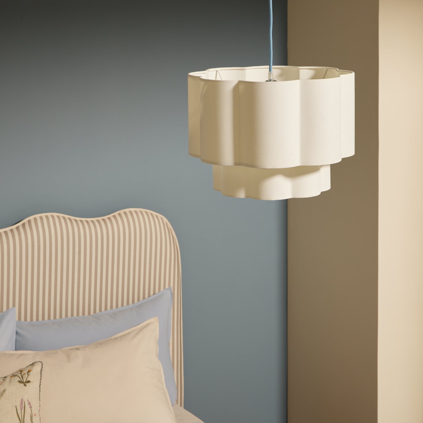 Habitat Natural 2 Tier Pleat Easy Fit Lampshade - 40cm