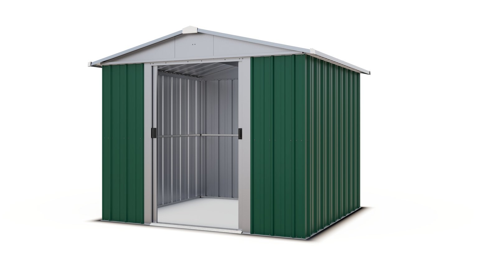 YardMaster Metal Green Apex Garden Shed - 8 x 7ft