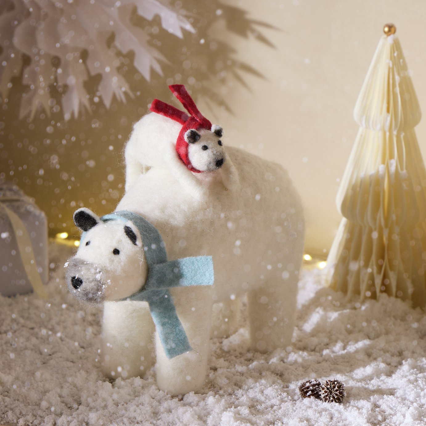 Argos Home Felt Polar Bear Christmas Table Ornament