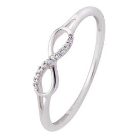Revere Sterling Silver 0.02ct tw Diamond Infinity Ring