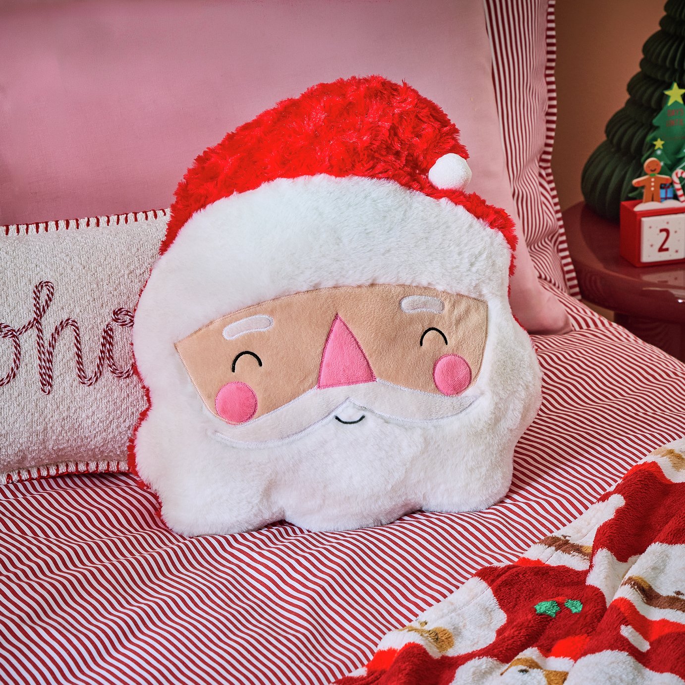 Argos Home Santa Face Cushion Soft Toy