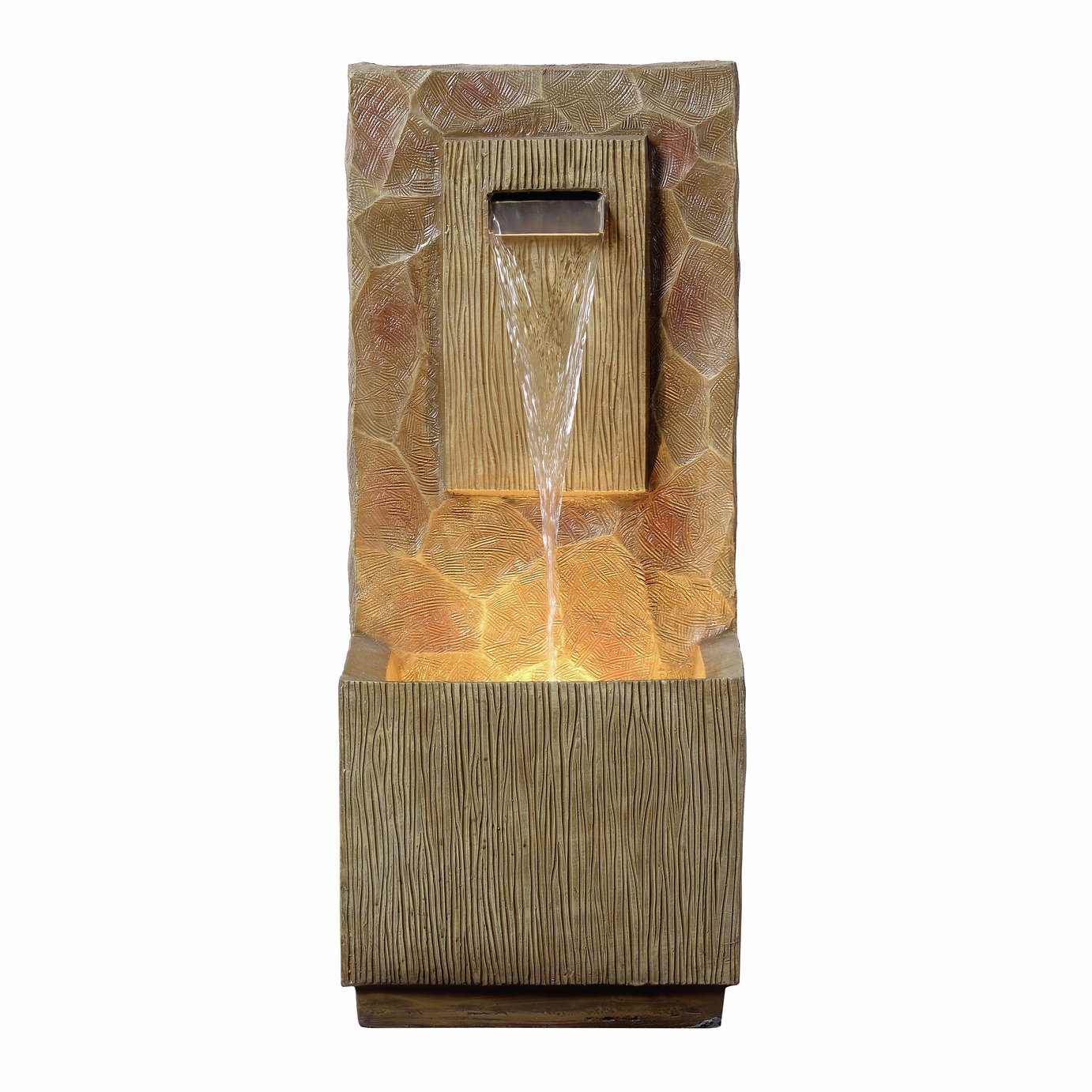 Teamson Home Spa-Style Outdoor Waterfall Fountain with LED Lights