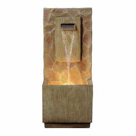 Teamson Home Spa-Style Outdoor Waterfall Fountain with LED Lights