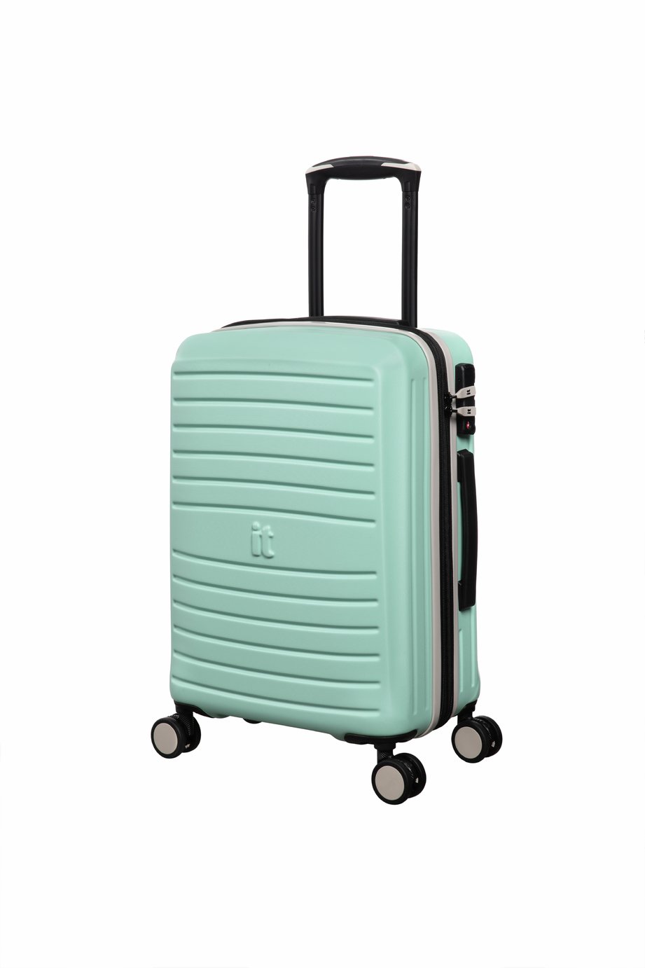 IT Luggage Eco Protect Expandable 8 Wheel Hard Cabin Suitcase - Mint