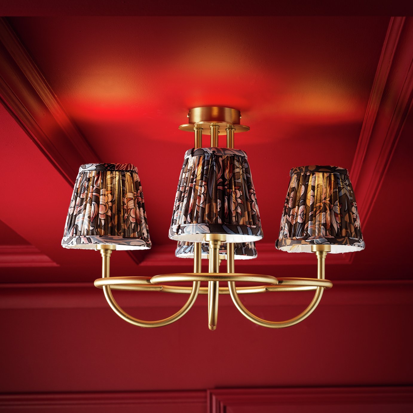 Habitat x Morris & Co. Regency Metal Hyacinth 4 Light Flush Ceiling Light