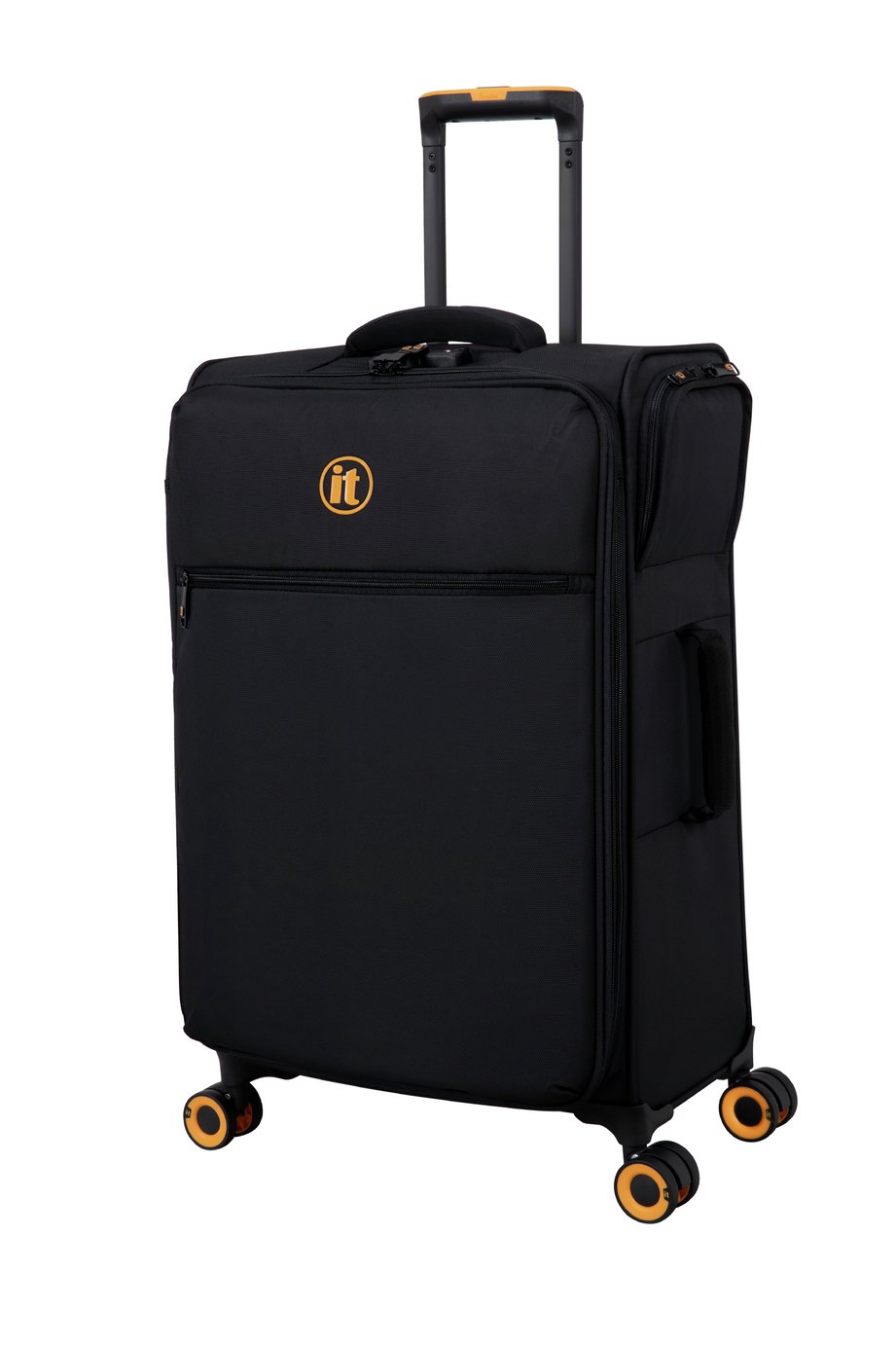 IT Luggage Simultaneous Expandable 8 Wheel Soft Medium Suitcase - Black