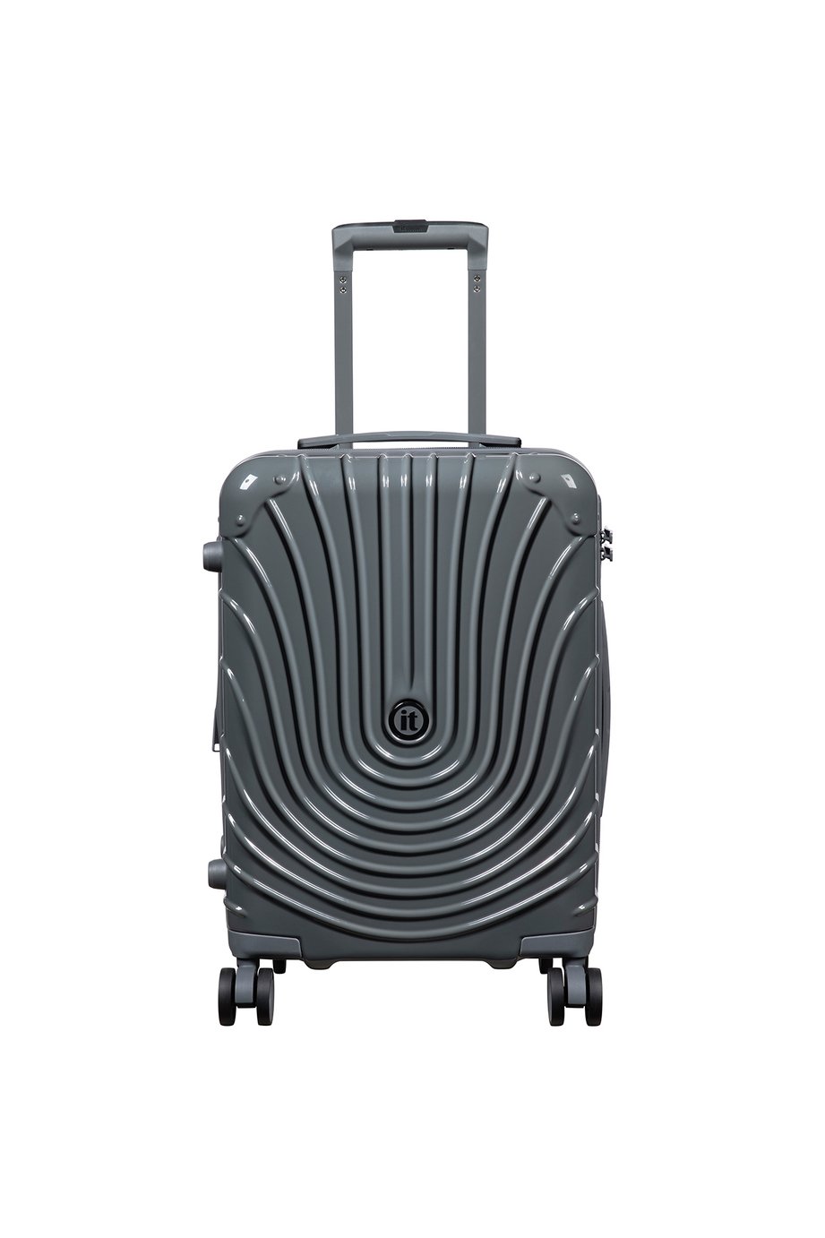 IT Luggage Radiating Expandable 8 Wheel Hard Suitcase - Charcoal