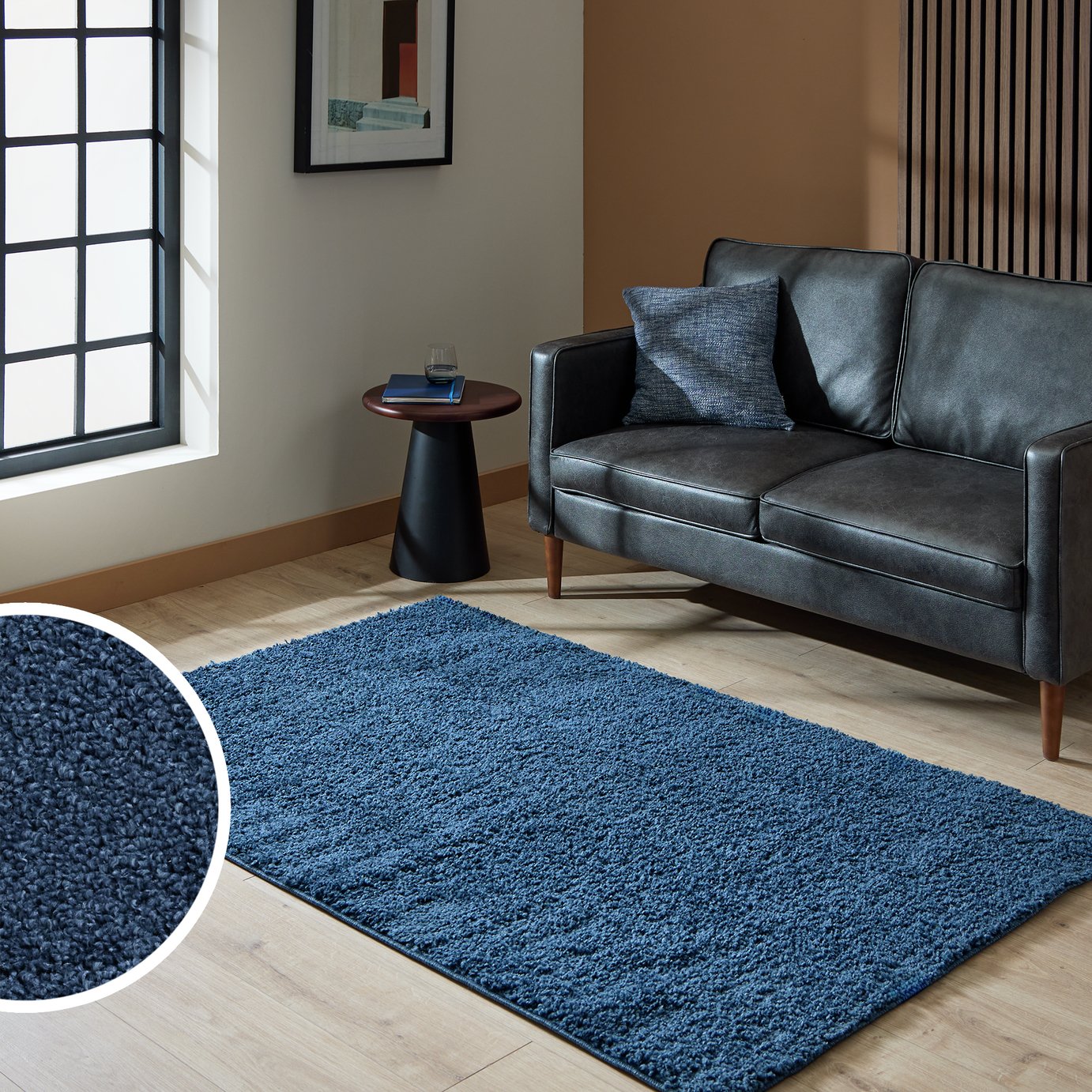 Argos Home Teddy Navy Rug - 160x230cm
