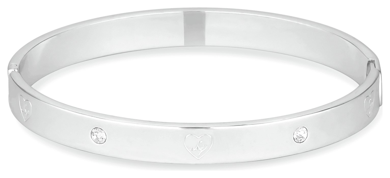 Lipsy Silver Plated Heart Bangle