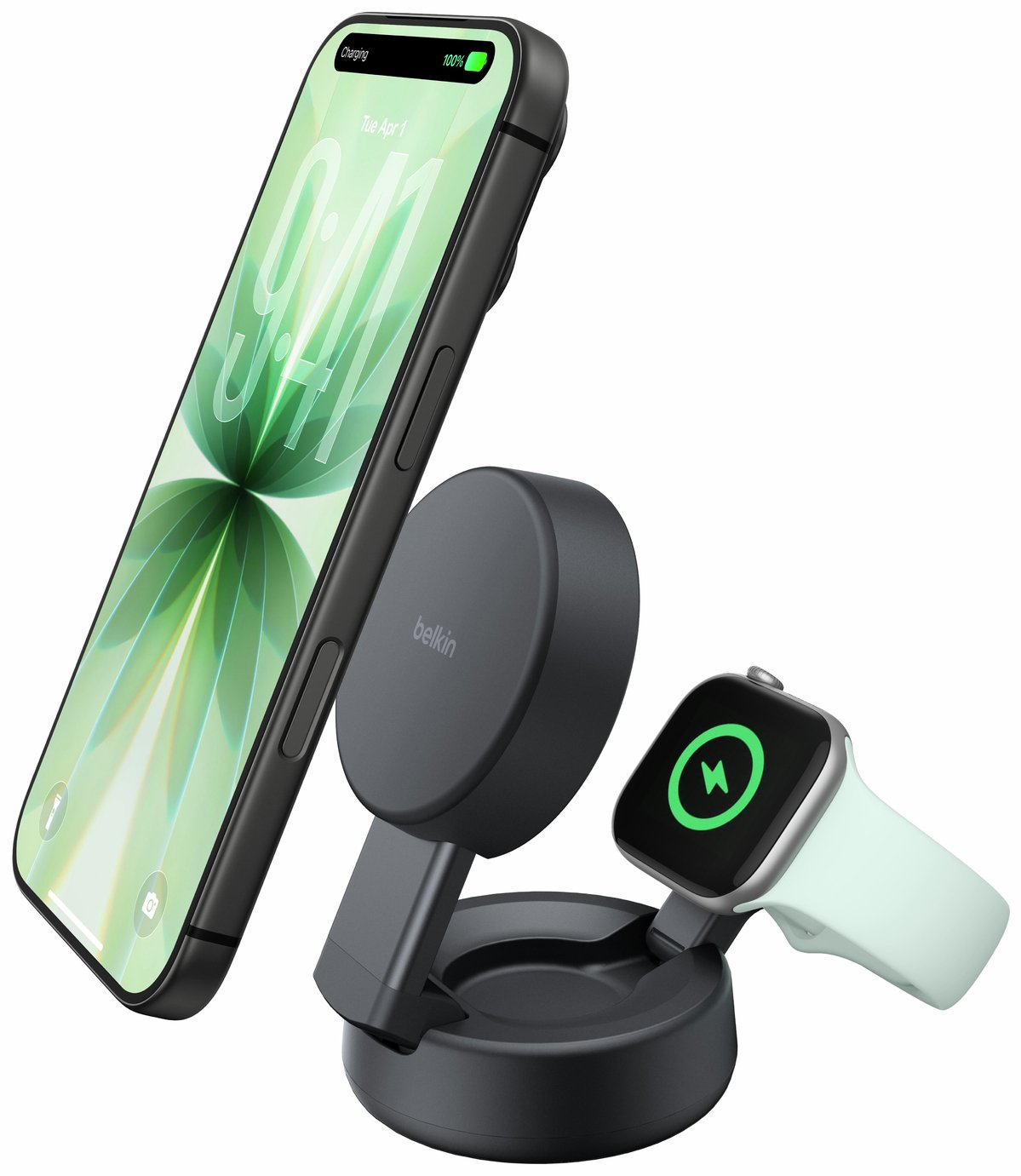 Belkin 25W Qi2 2-In-1 MagSafe Folding Wireless Charger - Black