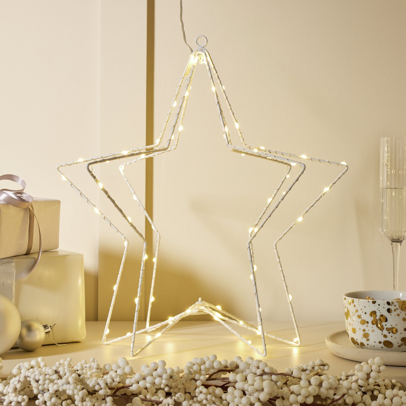Argos Home Light Up Folding Star Christmas Hanging Decoration