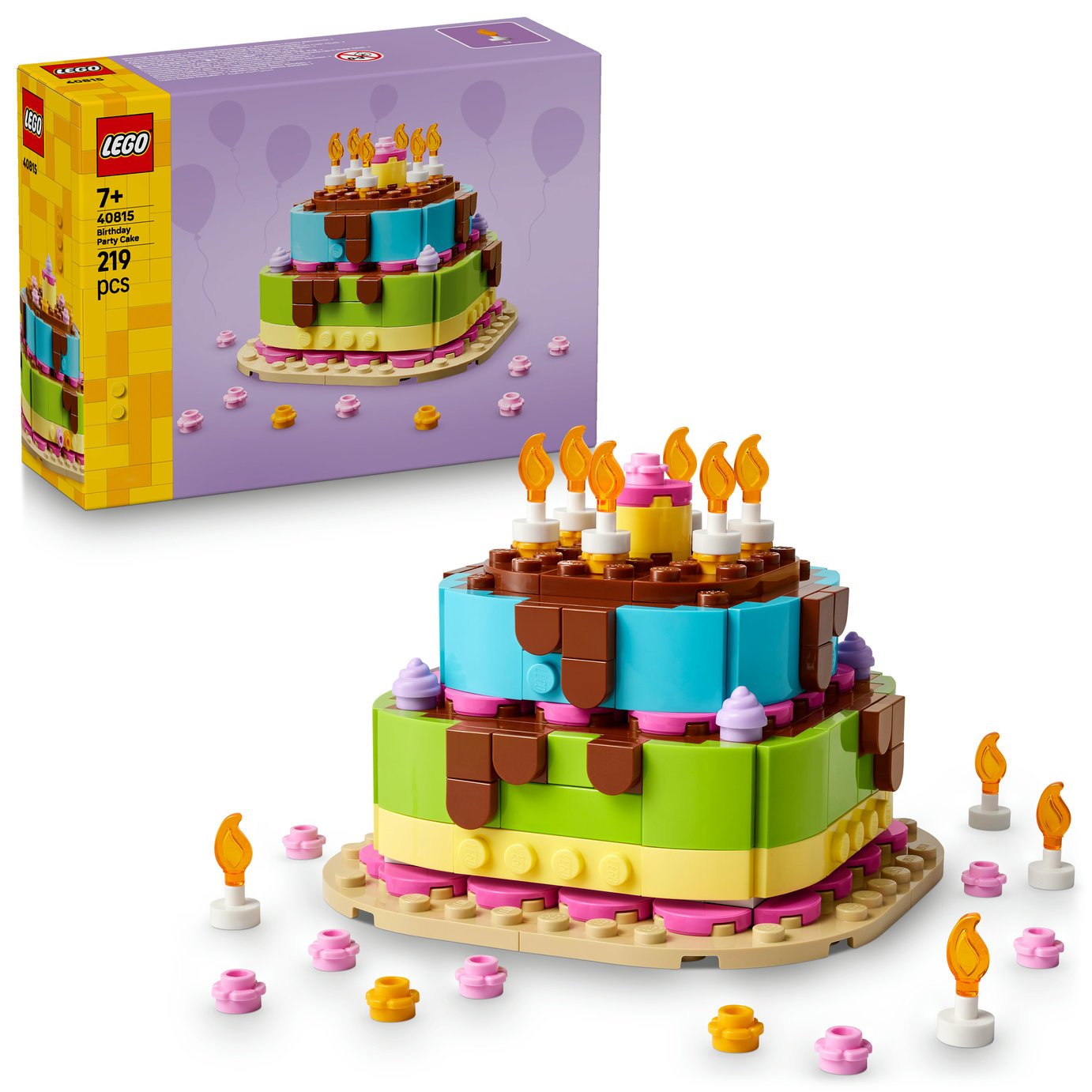 LEGO Birthday Party Cake with Decorations Gift Set Table Decor 40815