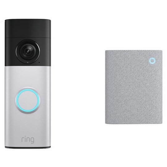 Ring Battery Video Doorbell Plus (Newest Gen) & Chime (Newest Gen) Nickel Silver