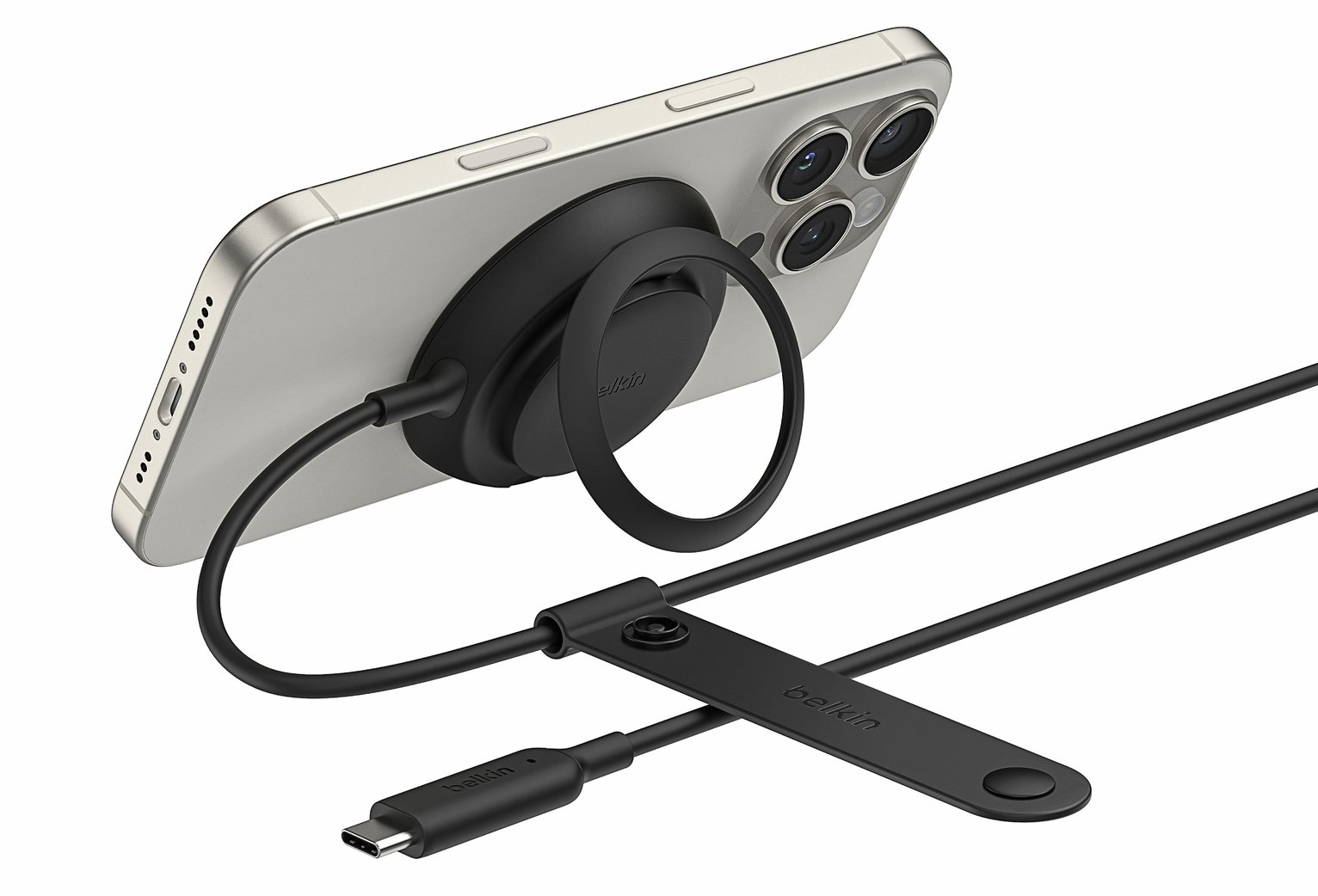 Belkin Qi2 25W MagSafe Compatible Charger with Kickstand - Black