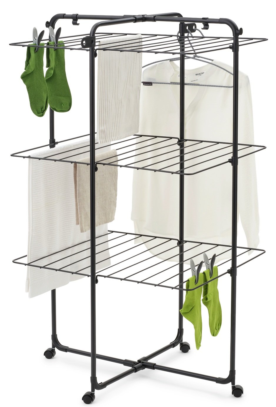 Brabantia 23m Hang On Tower Clothes Airer - Black