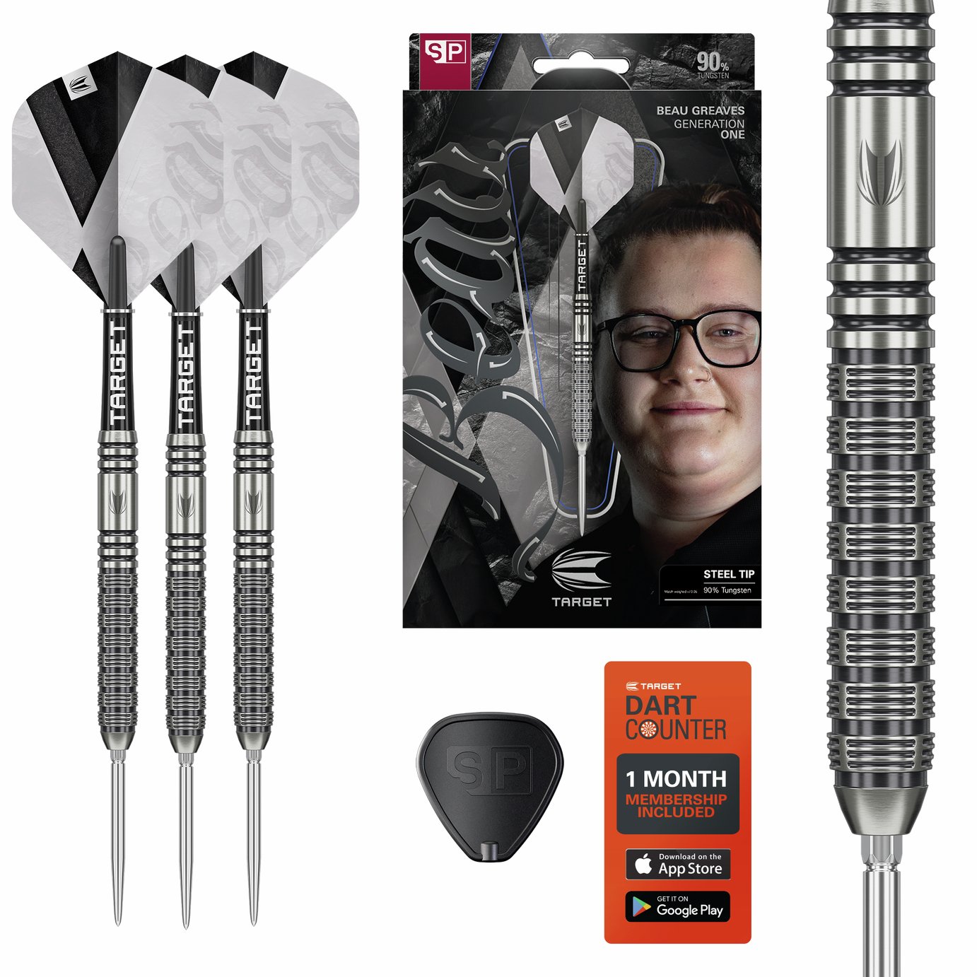 Target Darts Beau Greaves Generation 1 25g 90% Tungsten Darts