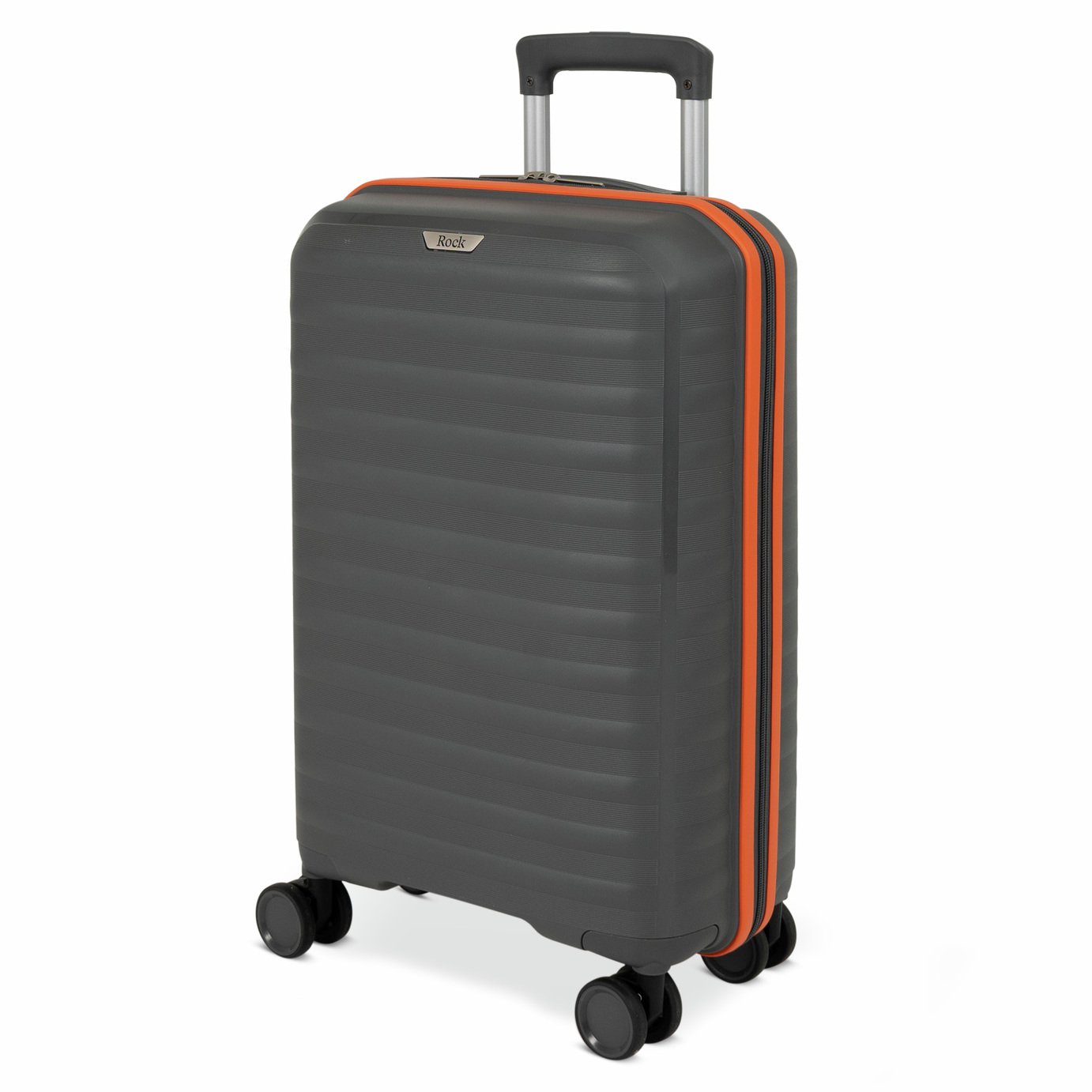 Rock Oslo 8 Wheel Hard Suitcase - Charcoal and Orange