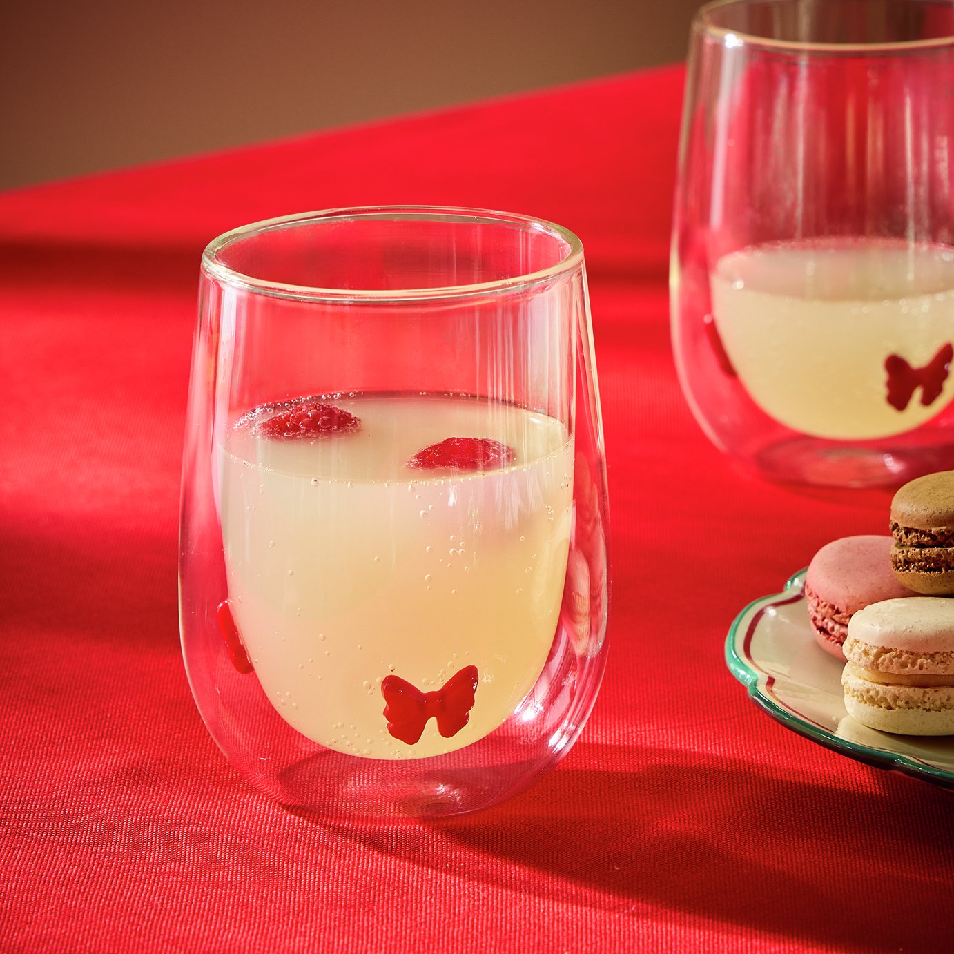 Argos Home Double Walled Bow Set of 2 Tumblers - Red