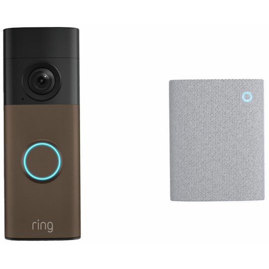 Ring Battery Video Doorbell (Newest Gen) Retinal 2K & Chime - Matte Mocha