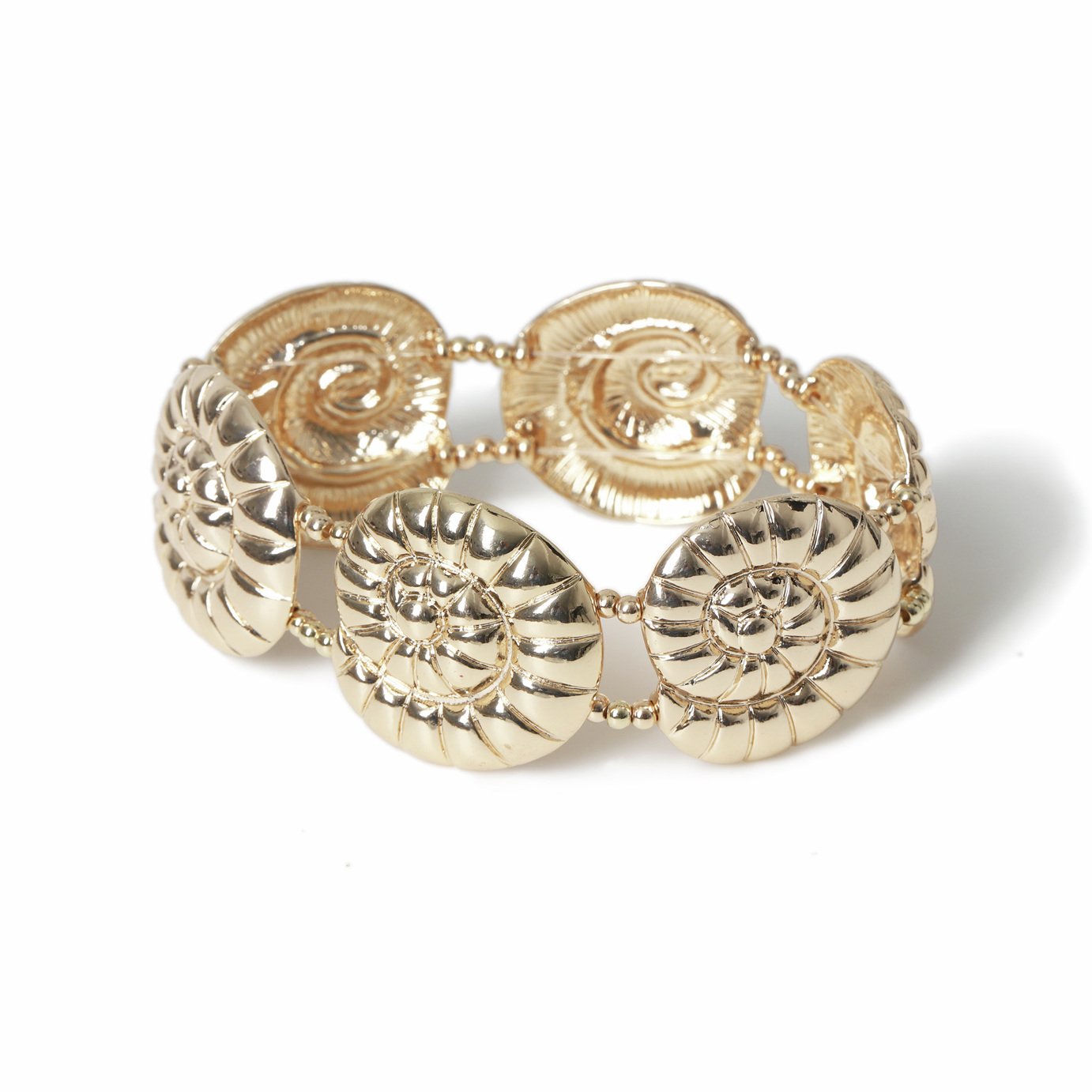 Freedom Gold Tone Shell Stretch Bracelet