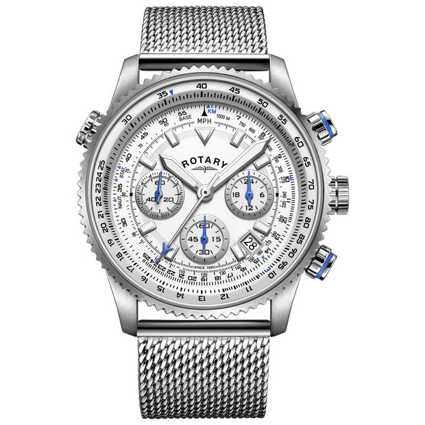 Rotary stainless steel watch sale