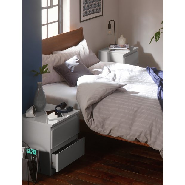 Buy Argos Home Jenson Gloss 2 Bedside Tables Set Grey