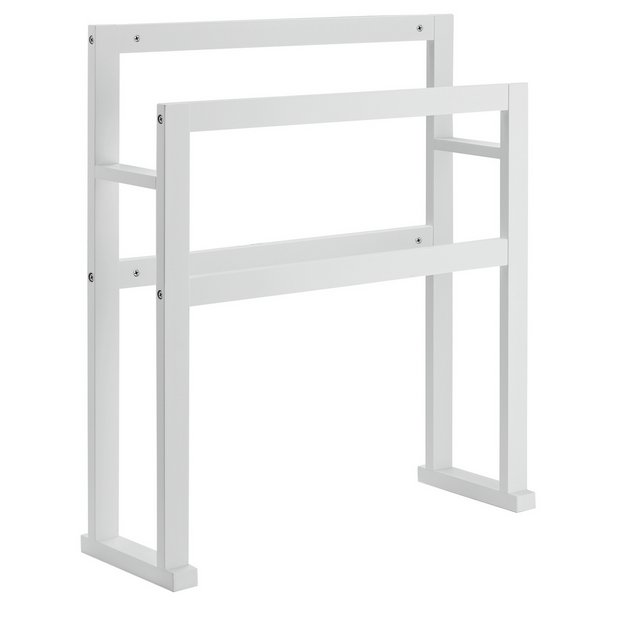 White Wooden Towel Rail Wall Mounted stickhealthcare.co.uk