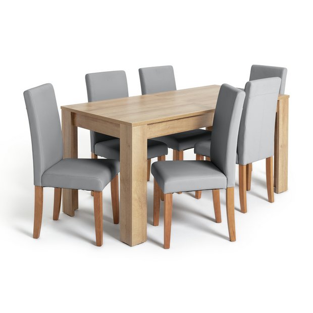 Buy Argos Home Miami Xl Extending Table 6 Grey Chairs