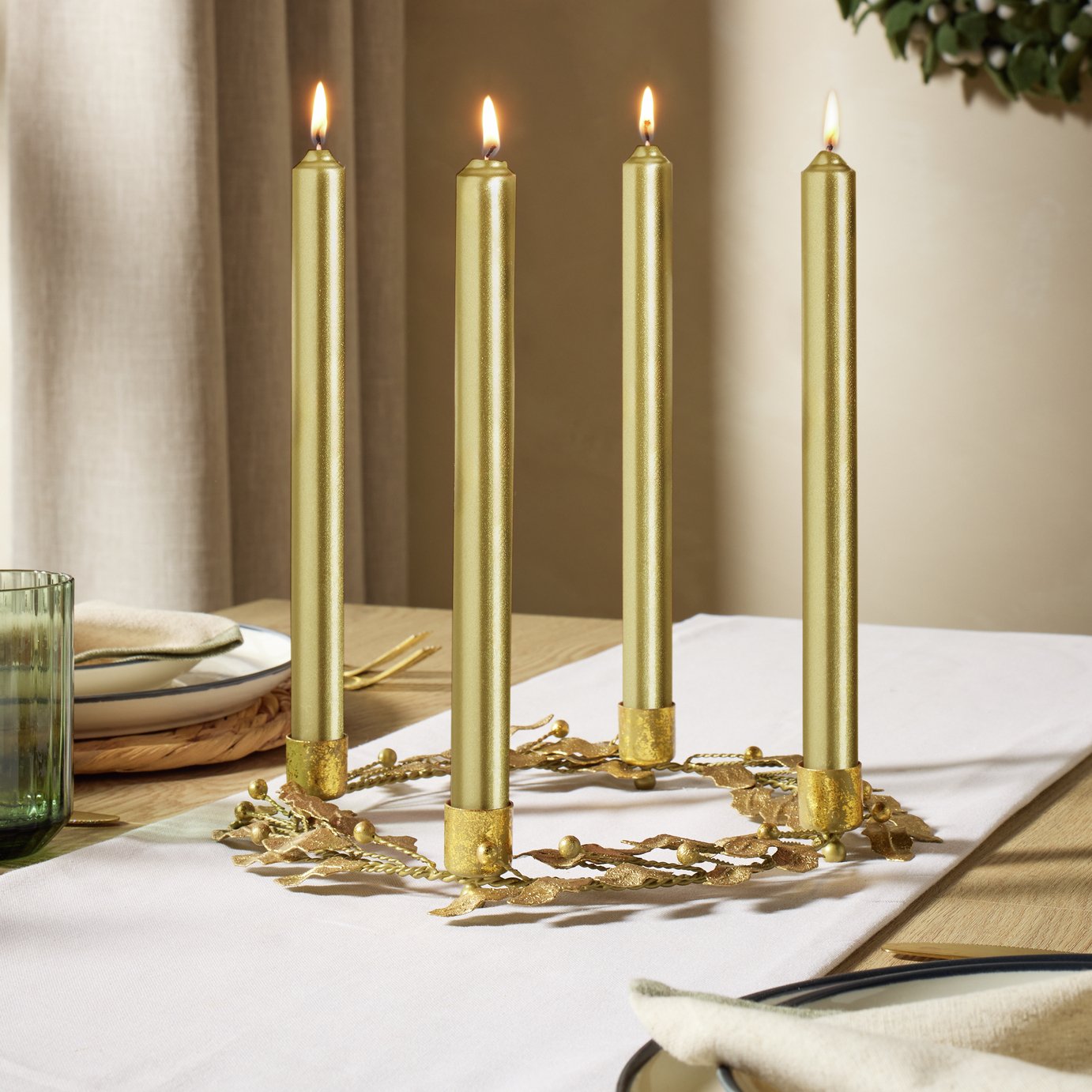 Argos Home Pack of 4 Dinner Candle Set - Unscented