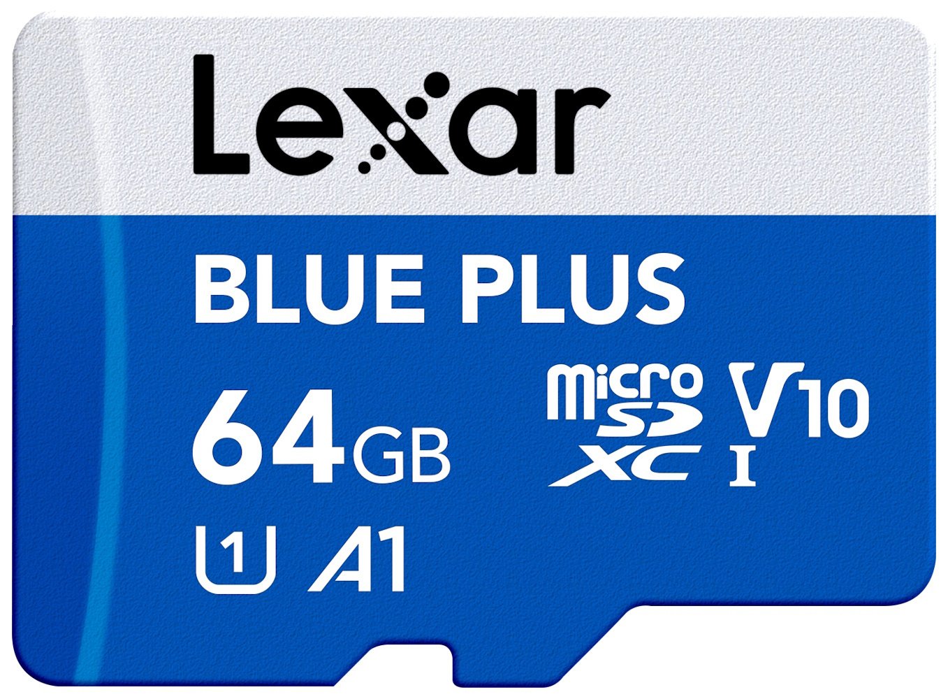 Lexar BLUE PLUS 100MBs microSDXC Memory Card with SD Adaptor - 64GB