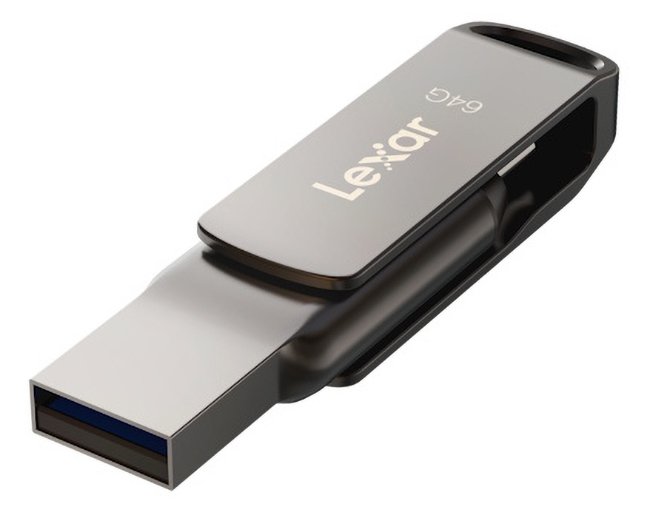 Lexar JumpDrive Dual Drive D400 130MBs USB-C & USB-A Flash Drive - 64GB