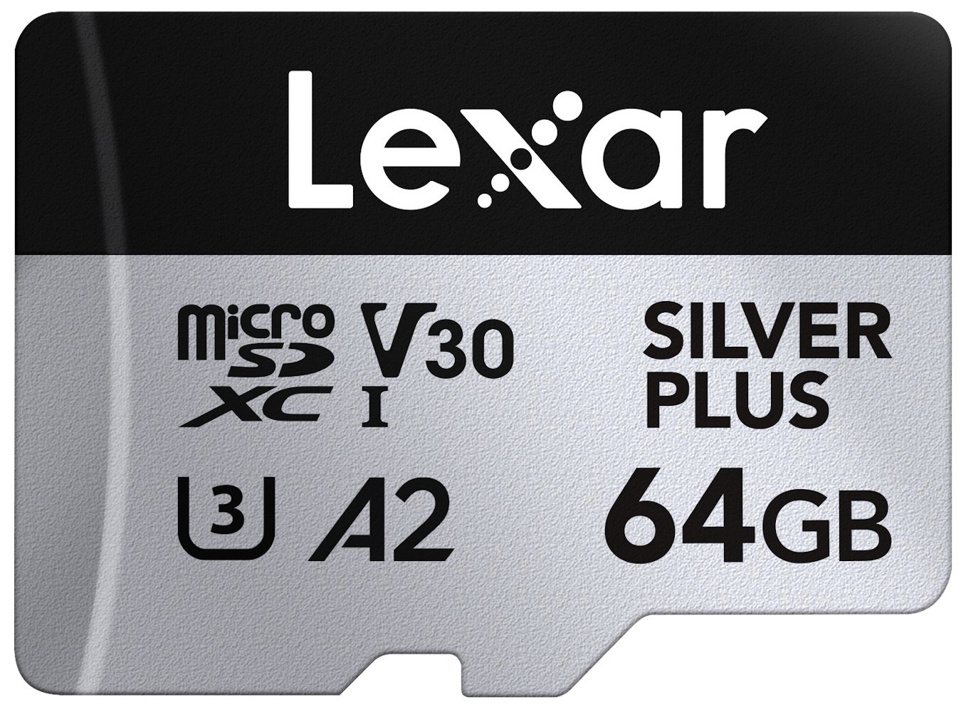 Lexar SILVER PLUS 205MBs microSDXC UHS-I Memory Card with SD Adaptor - 64GB
