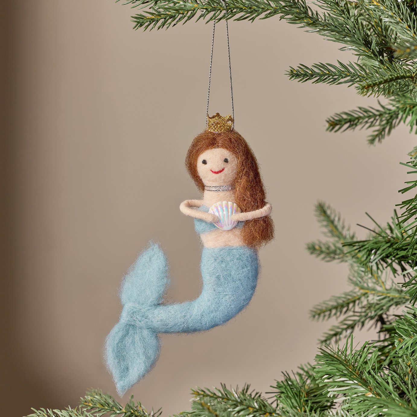 Argos Home Felt Mermaid Hanging Christmas Ornament