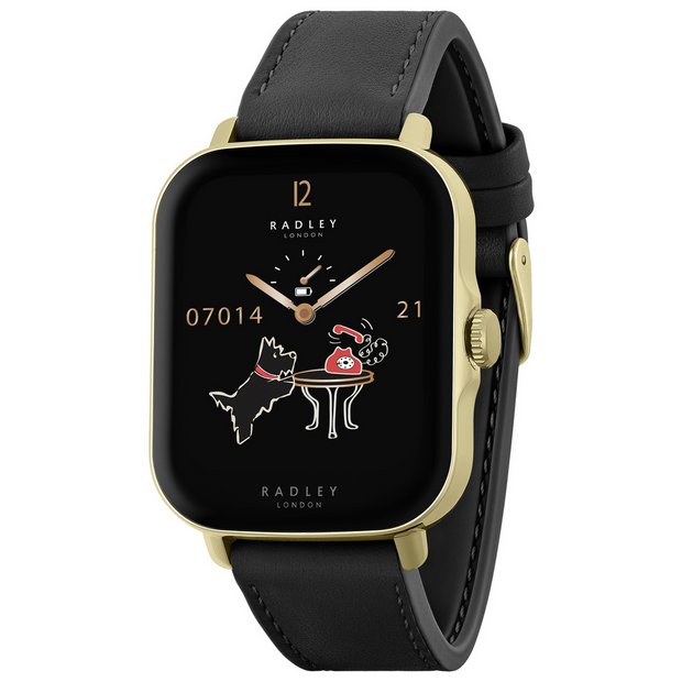 Buy Radley Series 20 Black Leather Strap Calling Smart Watch Fitness and activity trackers Argos