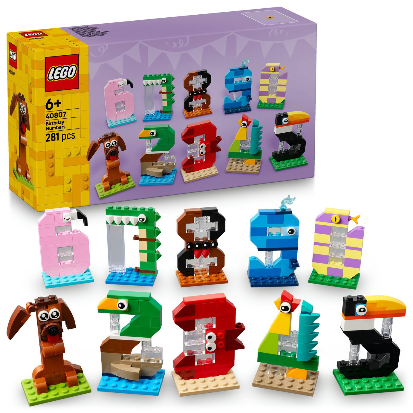 LEGO Birthday Numbers Animal Decor 40807 PREORDER