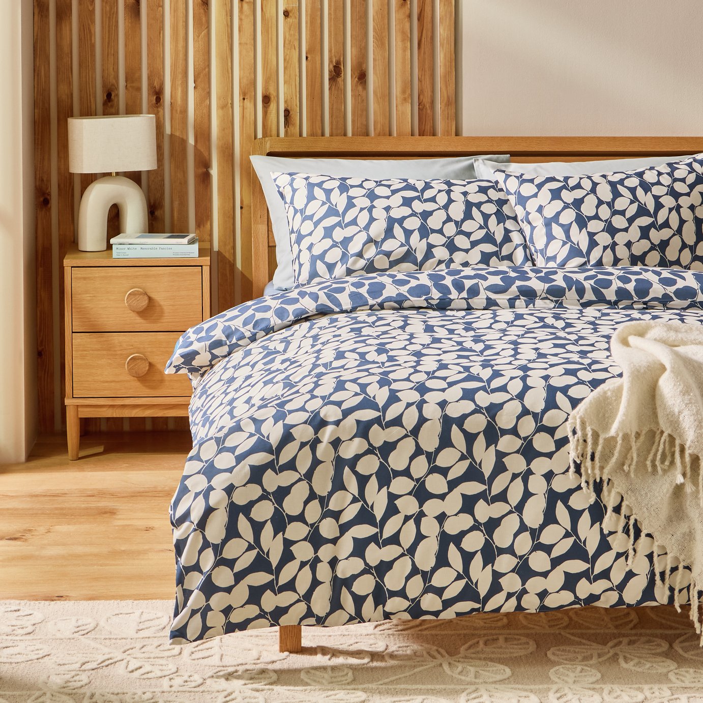 Argos Home Floral Print Blue Bedding Set - Single