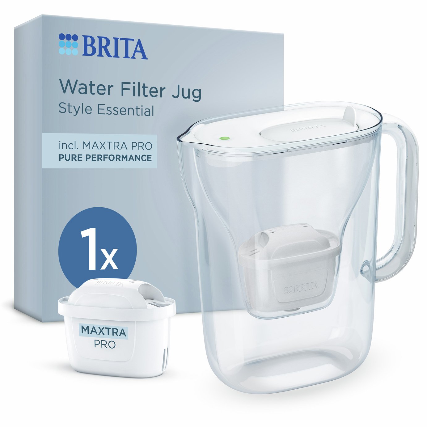 BRITA Style Essential Water Filter Jug - White - 2.4L