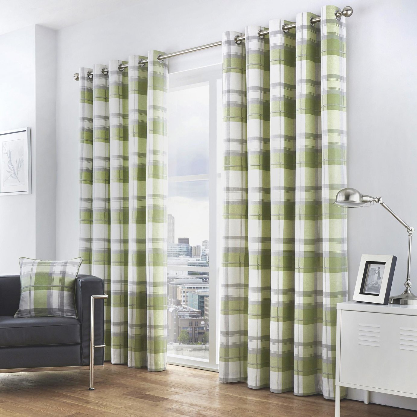 Fusion Balmoral Check Eyelet Curtains