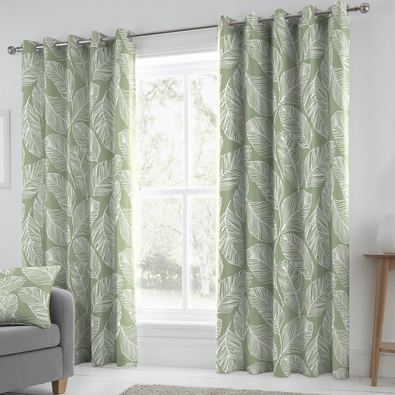 Fusion Matteo Leaf Eyelet Curtains